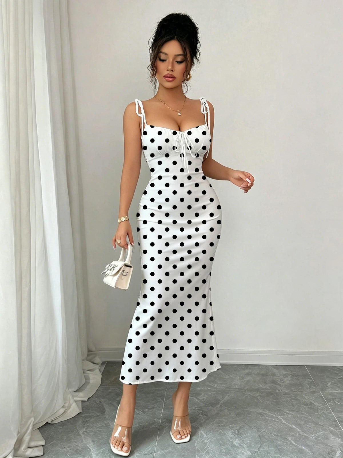 The Marylebone Bow-Strap Midi Dress
