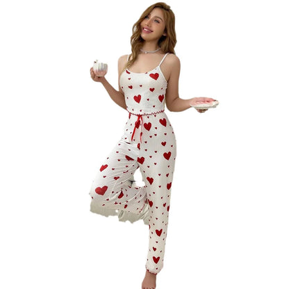 The Turnham Green Heart-Print Pajama Set