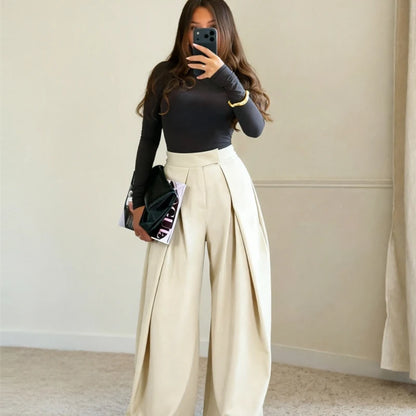 The Clapton Pleated Wide-Leg Trousers