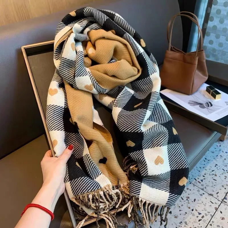 The Rayners Lane Heart-Shaped Plaid Scarf
