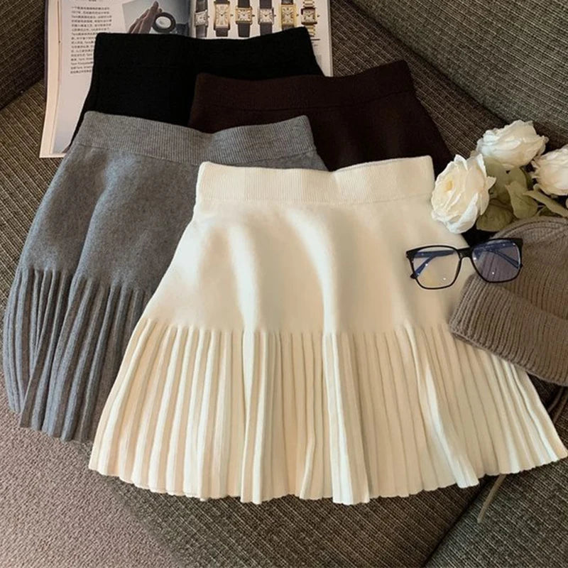 The Hendon Pleated Knit Mini Skirt