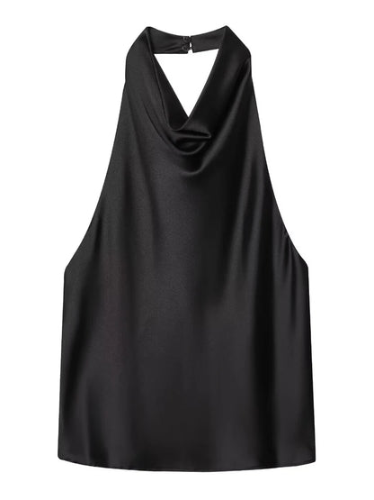 The Brondesbury Satin Corset Halter Top