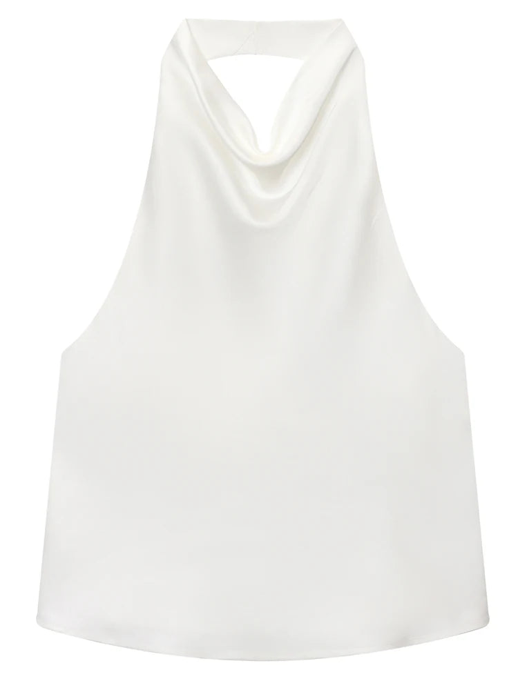 The Brondesbury Satin Corset Halter Top