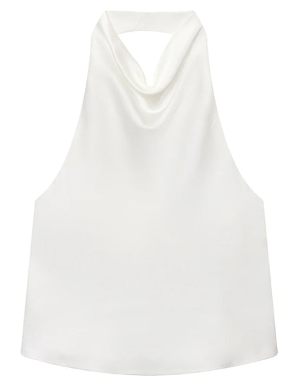 The Brondesbury Satin Corset Halter Top