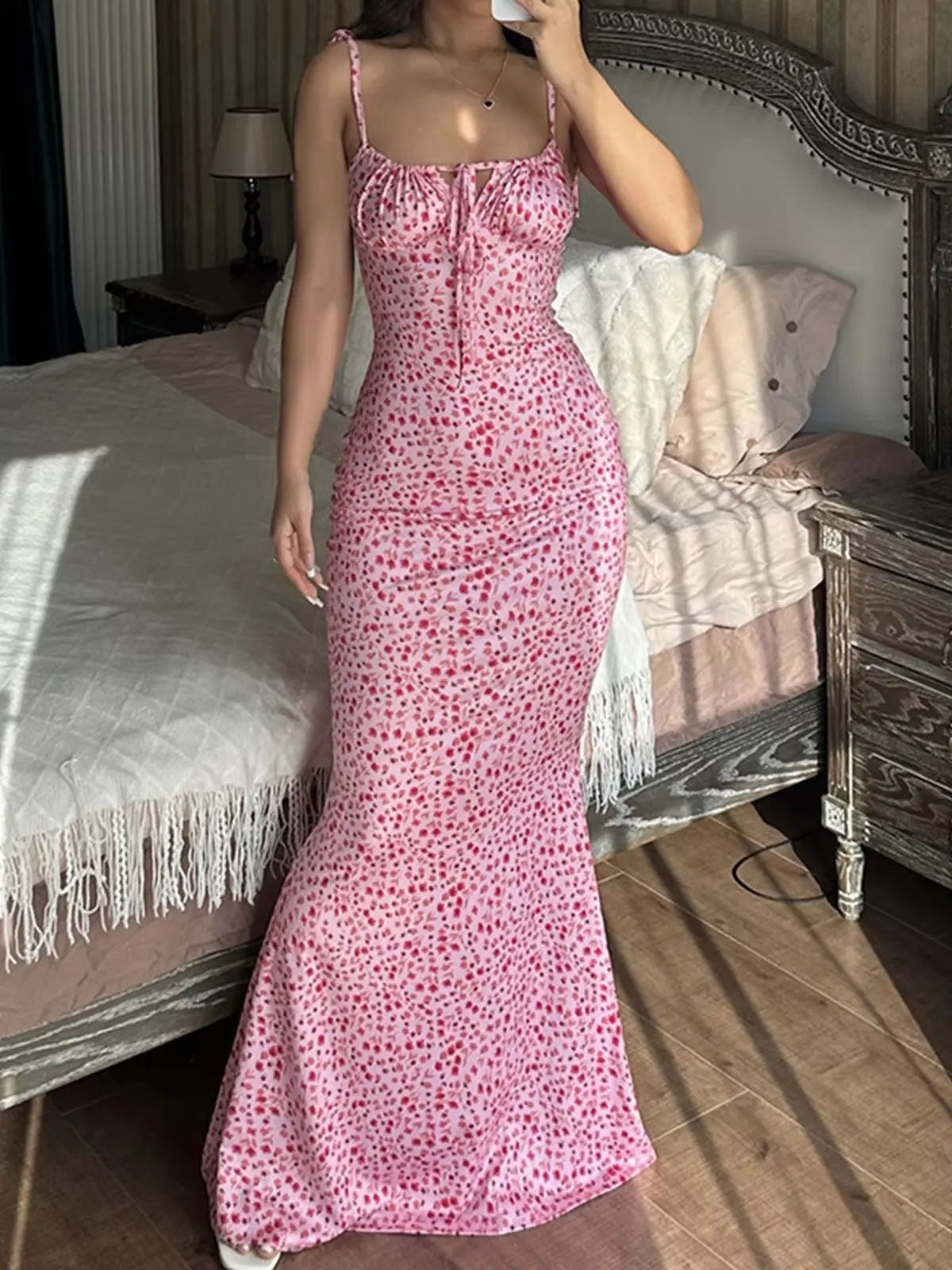 The Richmond Floral Tie-Front Midi Dress
