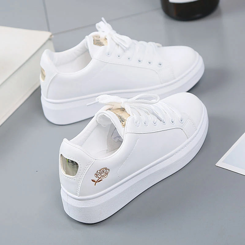 The Leyton Embroidered Lace-Up Trainers