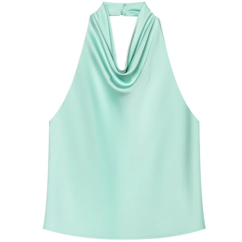 The Brondesbury Satin Corset Halter Top