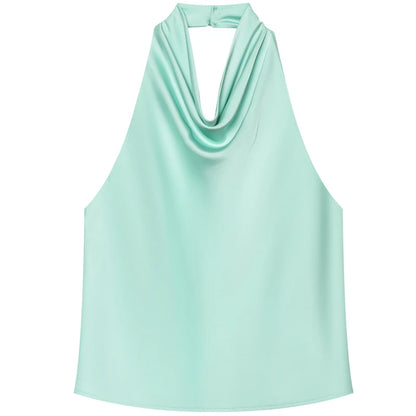 The Brondesbury Satin Corset Halter Top
