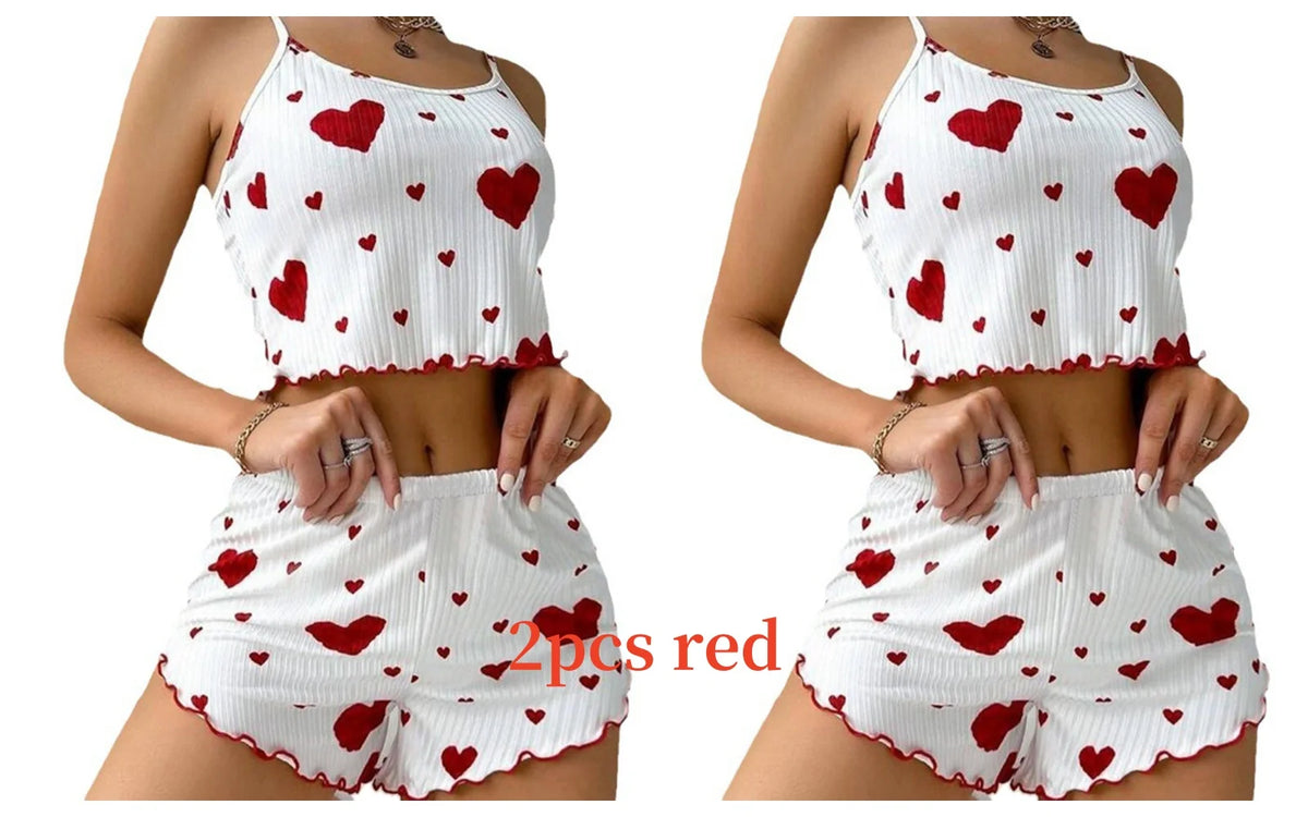 The Kensal Rise Love-Print Cami Pajama Set