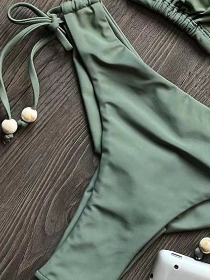The Harrow Beaded Halter Bikini