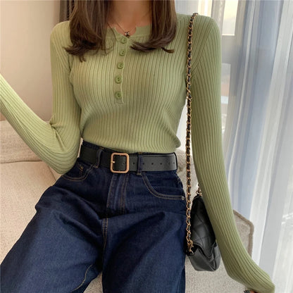 The Mill Hill Striped Button Jumper