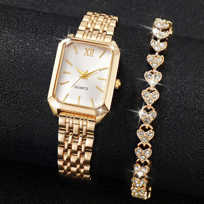 The Woodford Rectangle Dial Watch & Bracelet Set