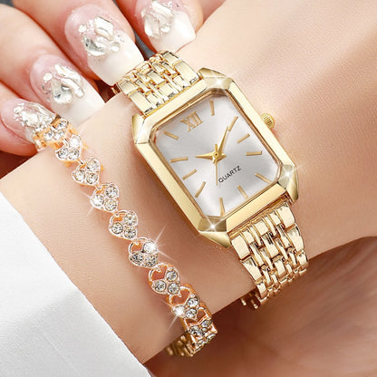 The Woodford Rectangle Dial Watch & Bracelet Set