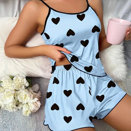 The Maida Hill Heart-Print Sleep Tee Set