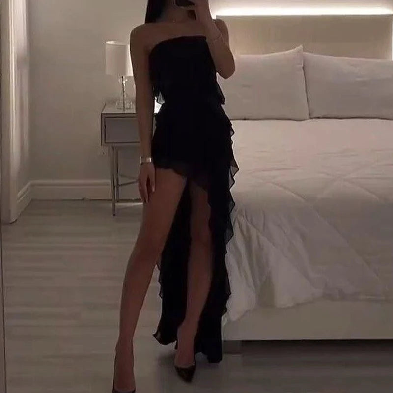 The Soho Strapless Slit Dress