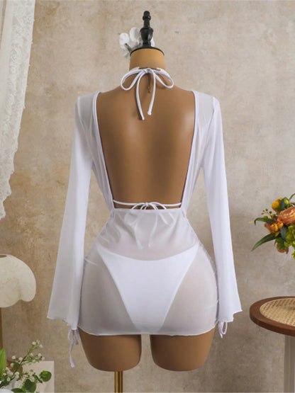 The Beckenham Three-Piece Bikini & Cover-Up Set