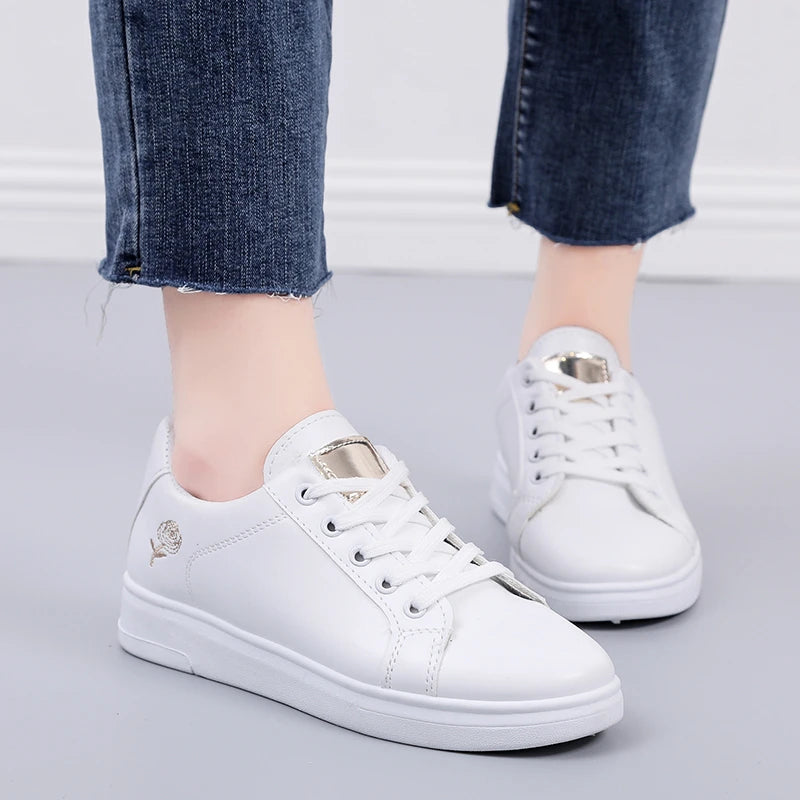 The Leyton Embroidered Lace-Up Trainers
