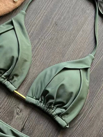 The Harrow Beaded Halter Bikini