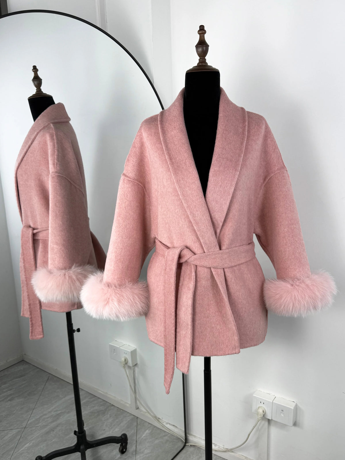 The Crystal Palace Faux Fur-Trim Wool Coat