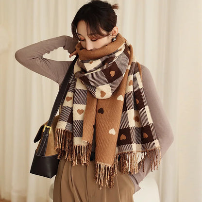 The Rayners Lane Heart-Shaped Plaid Scarf