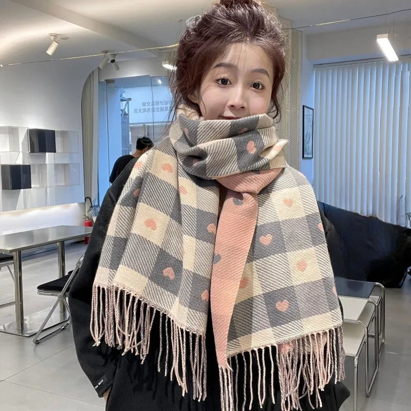 The Rayners Lane Heart-Shaped Plaid Scarf