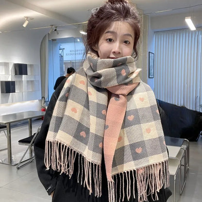 The Rayners Lane Heart-Shaped Plaid Scarf