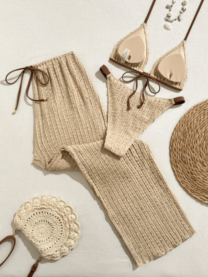 The Balham Drawstring Three-Piece Bikini Set