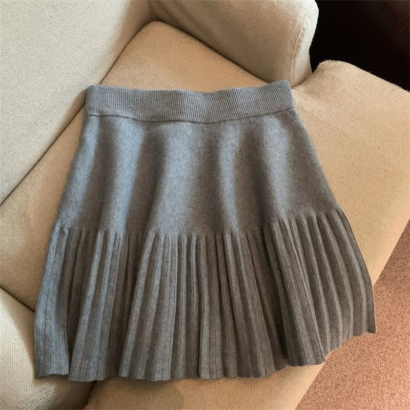 The Hendon Pleated Knit Mini Skirt