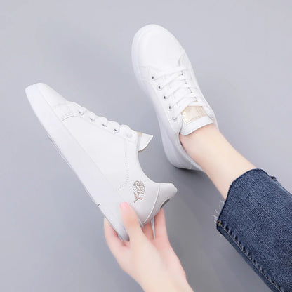 The Leyton Embroidered Lace-Up Trainers