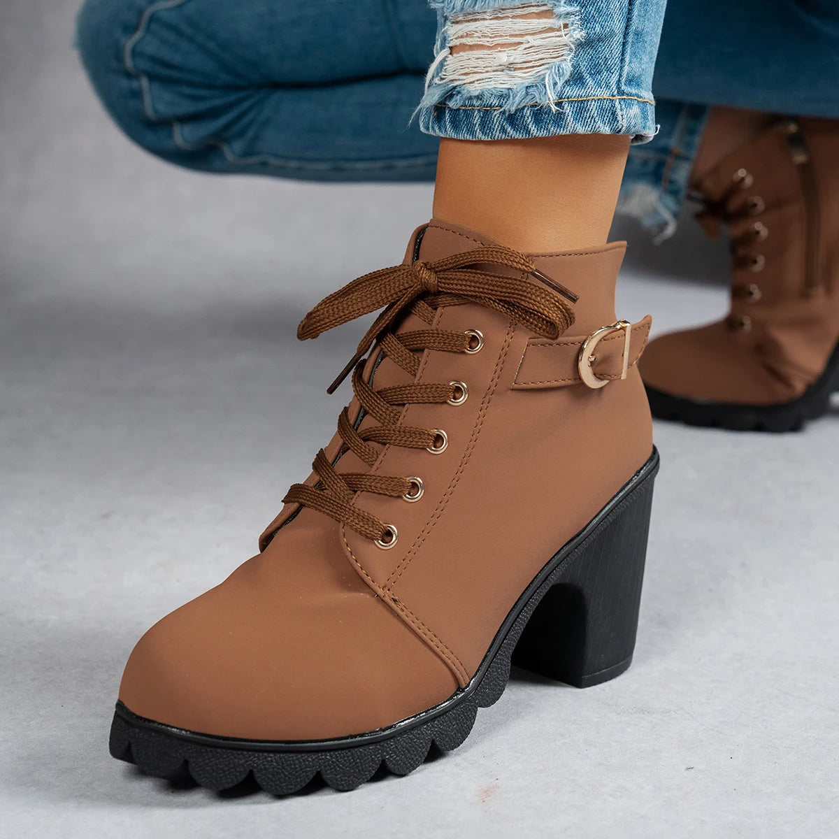 The Ilford Lace-Up Heeled Boots
