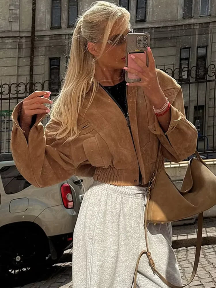 The Colliers Wood Suede-Effect Zip-Up Jacket