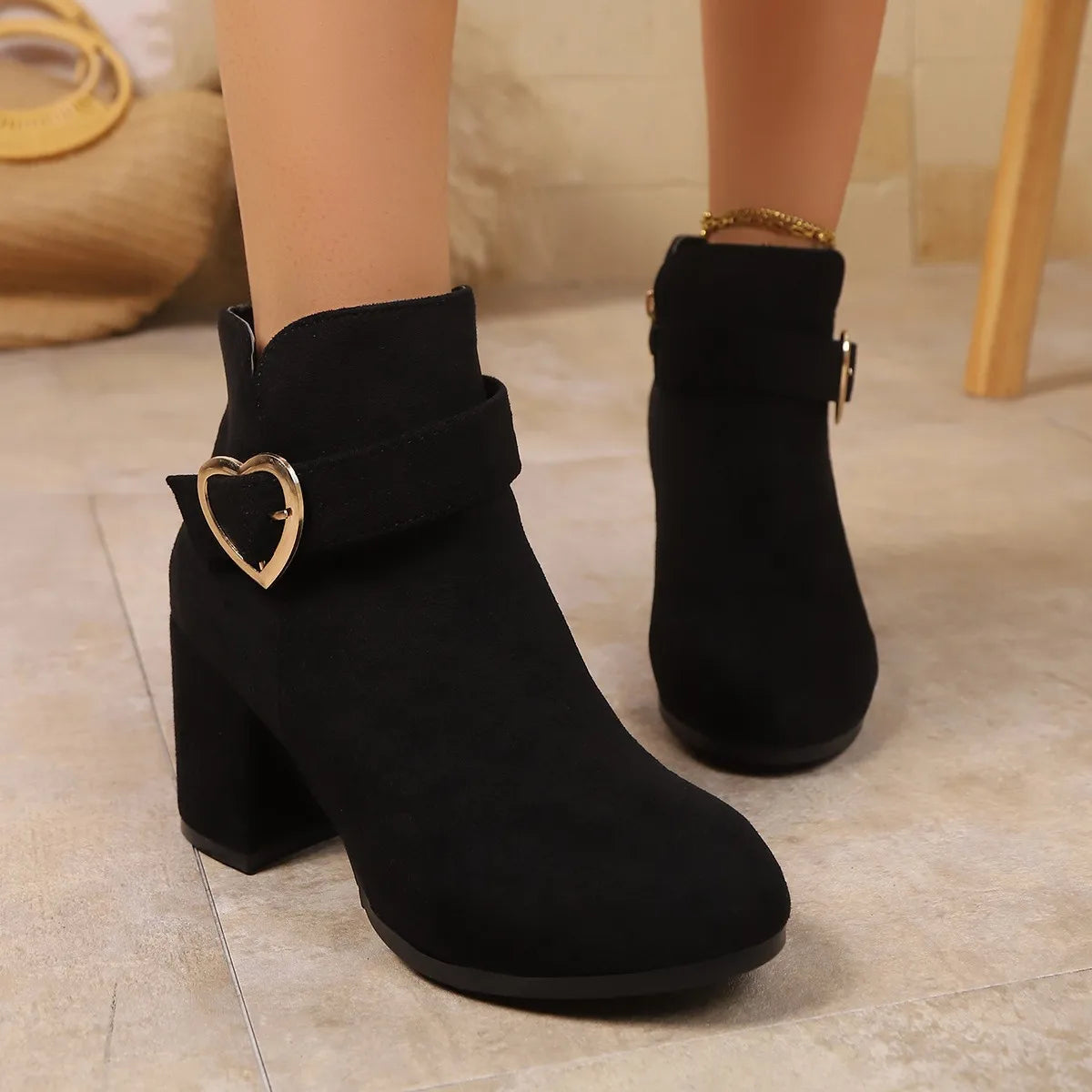 The Hainault Round-Toe Ankle Boots