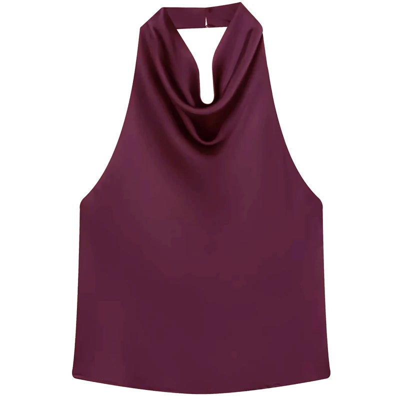 The Brondesbury Satin Corset Halter Top