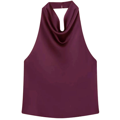 The Brondesbury Satin Corset Halter Top
