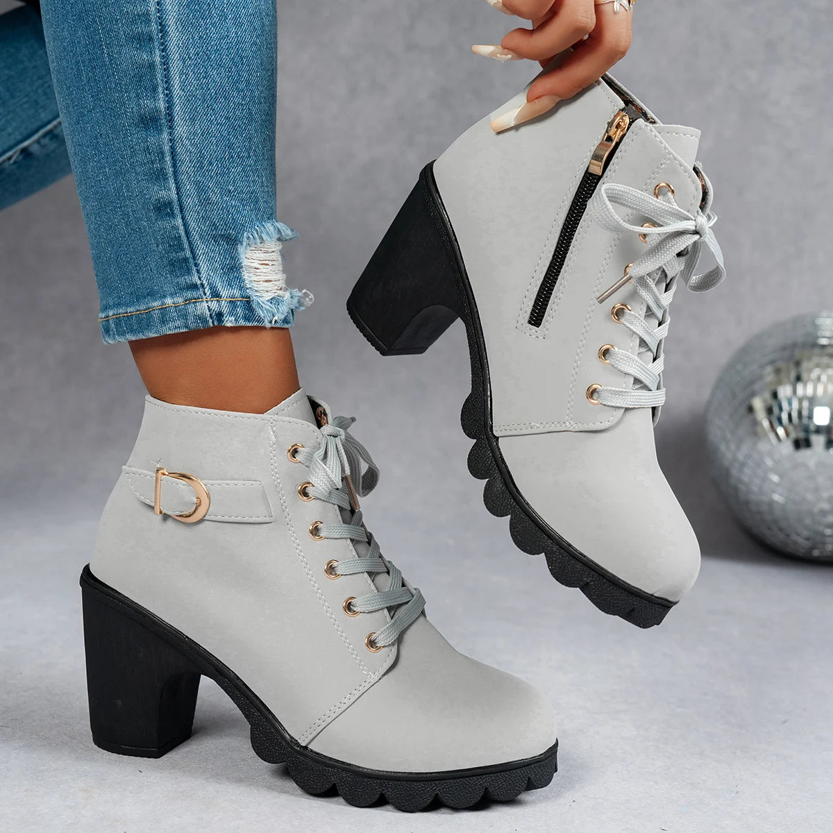 The Ilford Lace-Up Heeled Boots