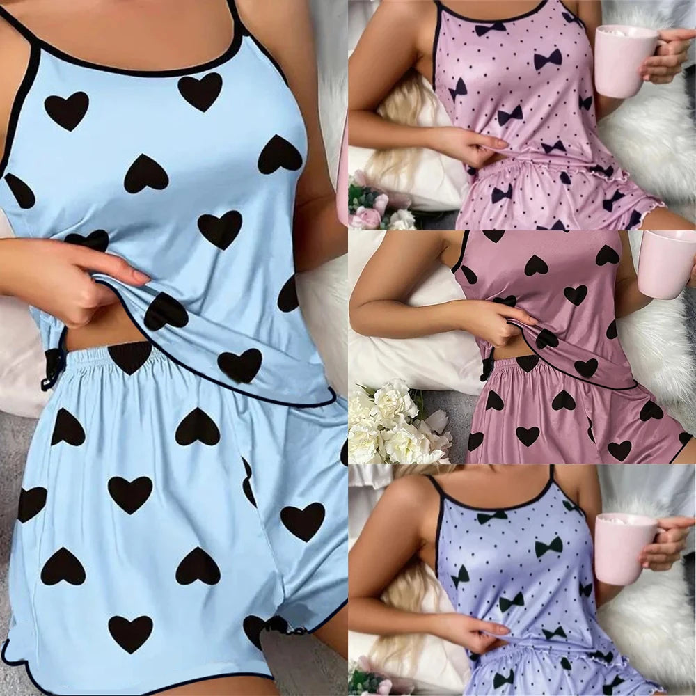 The Maida Hill Heart-Print Sleep Tee Set
