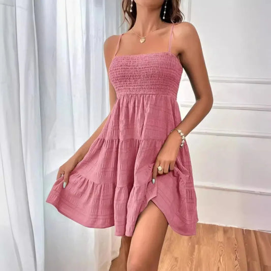 The Angel Smocked Bustier Swing Dress