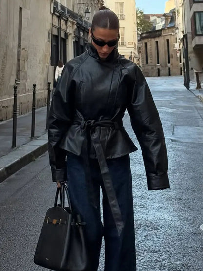 The Wood Green Faux Leather Trench Jacket