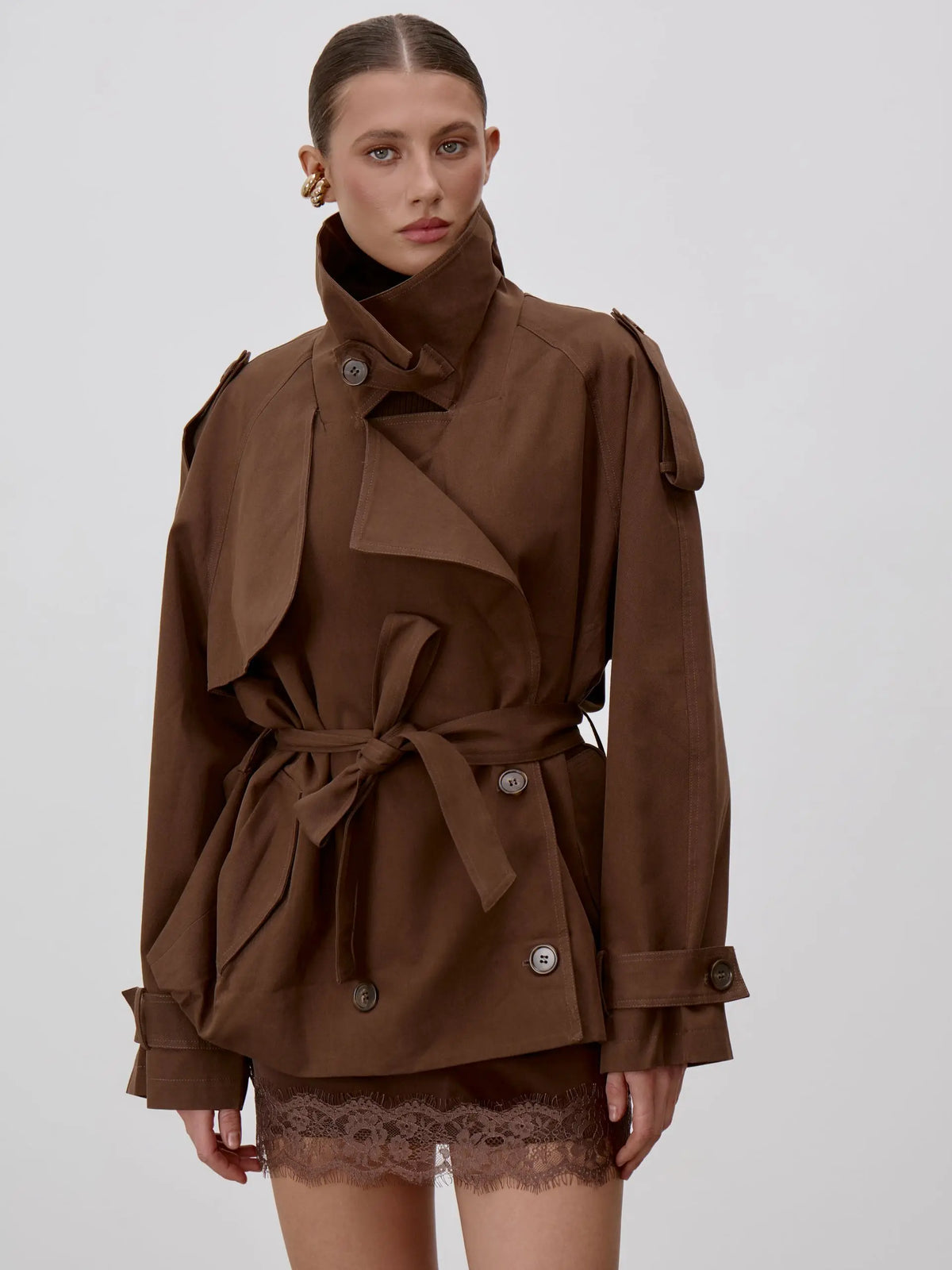 The Honor Oak Lace-Up Trench Coat