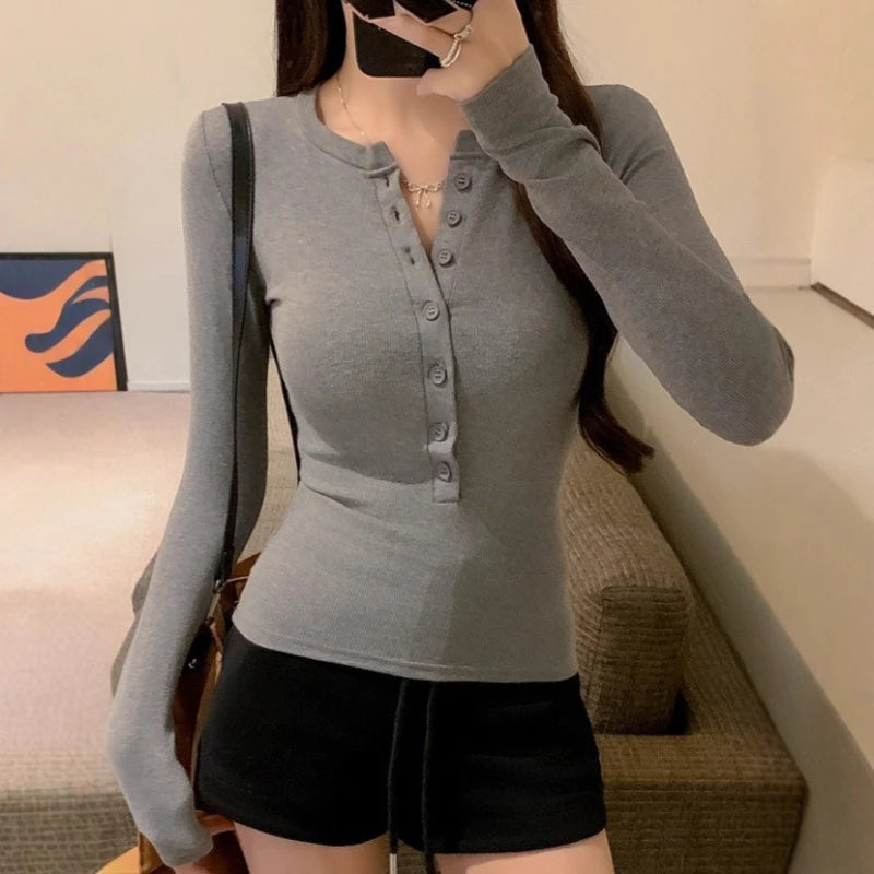 The Norbury V-Neck Button Top