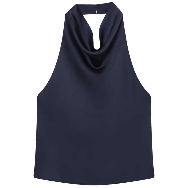 The Brondesbury Satin Corset Halter Top