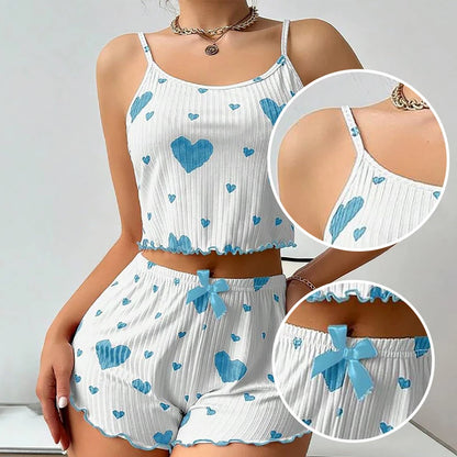 The Kensal Rise Love-Print Cami Pajama Set