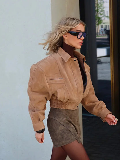 The Colliers Wood Suede-Effect Zip-Up Jacket