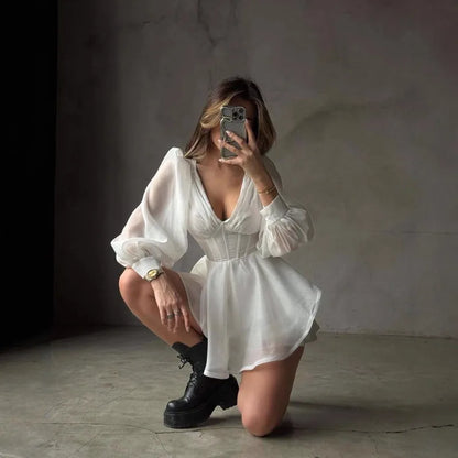 The Morden V-Neck Mini Dress