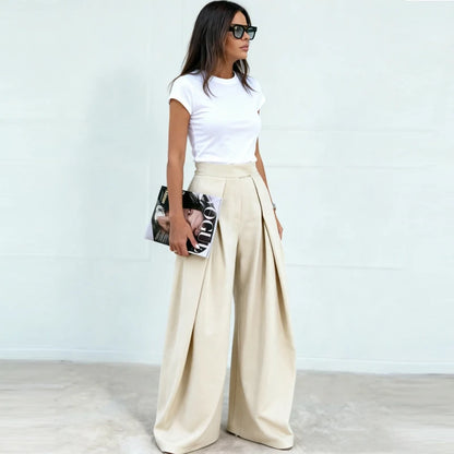 The Clapton Pleated Wide-Leg Trousers