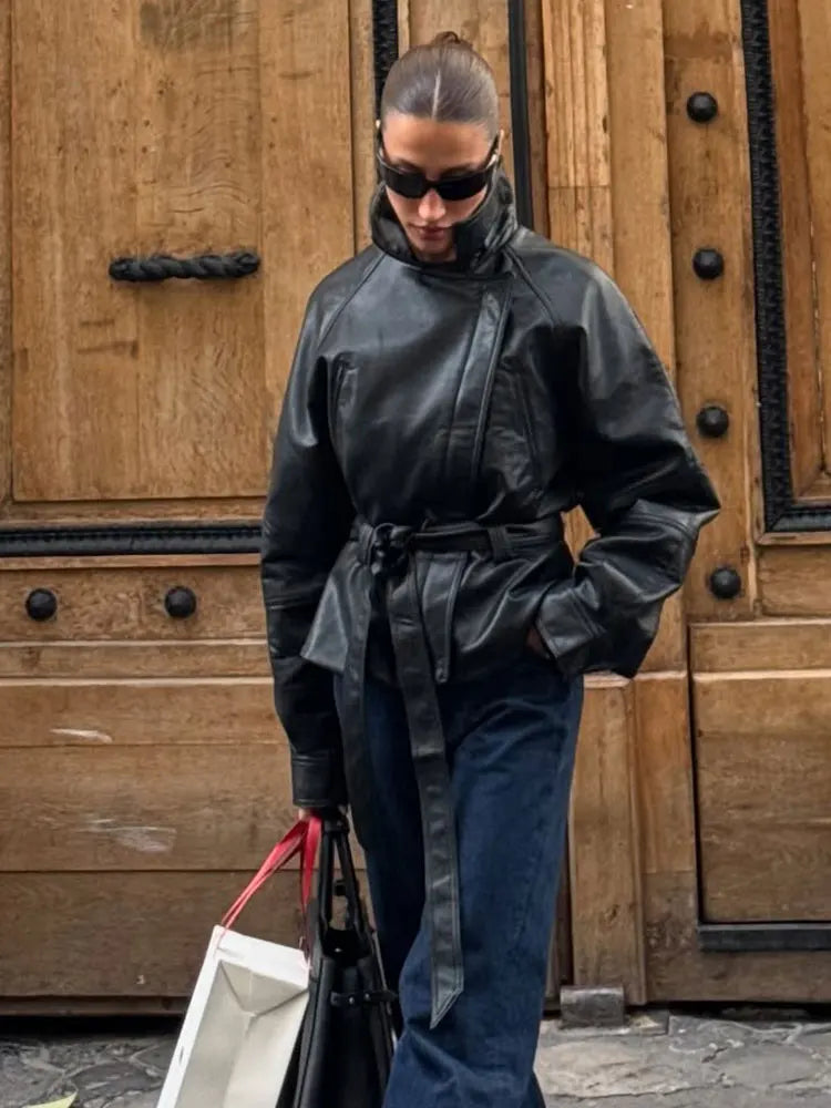 The Wood Green Faux Leather Trench Jacket