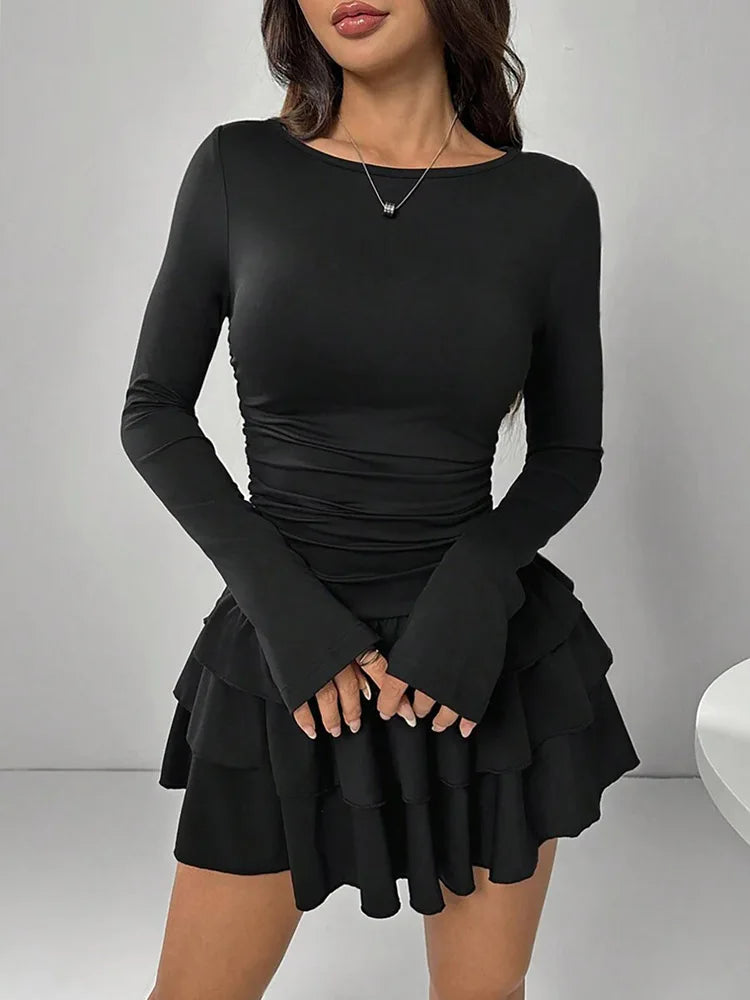 The Charlton Cascade-Ruffle Bodycon Dress