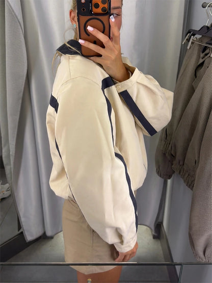 The Forest Hill Contrast-Stripe Windbreaker