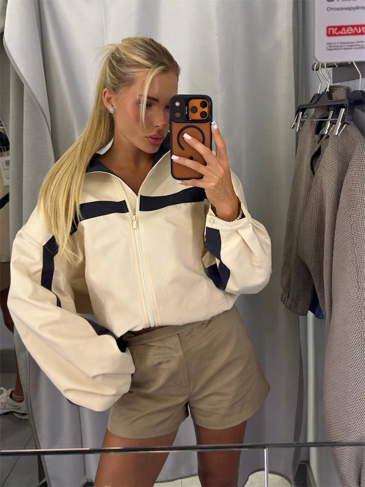 The Forest Hill Contrast-Stripe Windbreaker