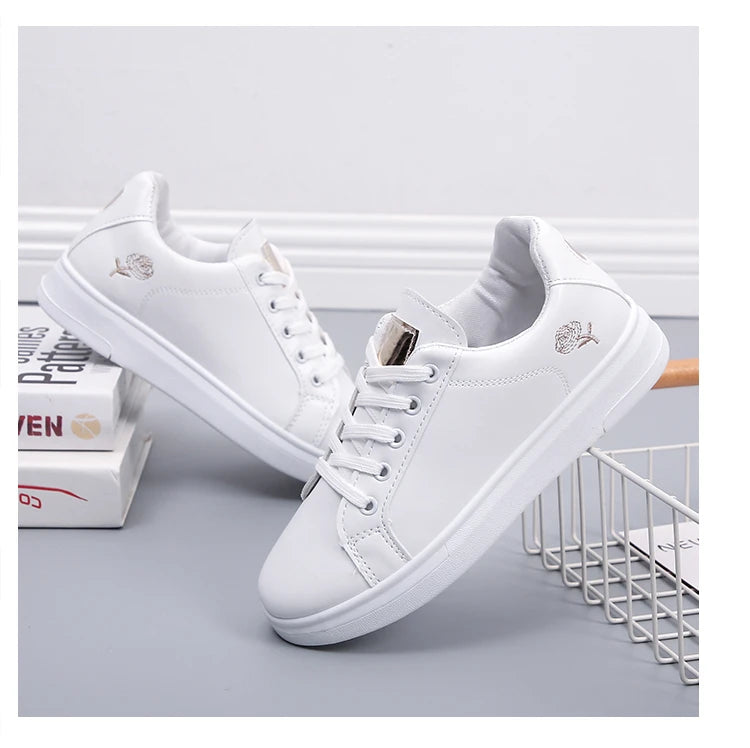 The Leyton Embroidered Lace-Up Trainers